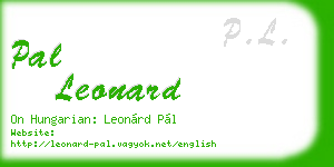 pal leonard business card